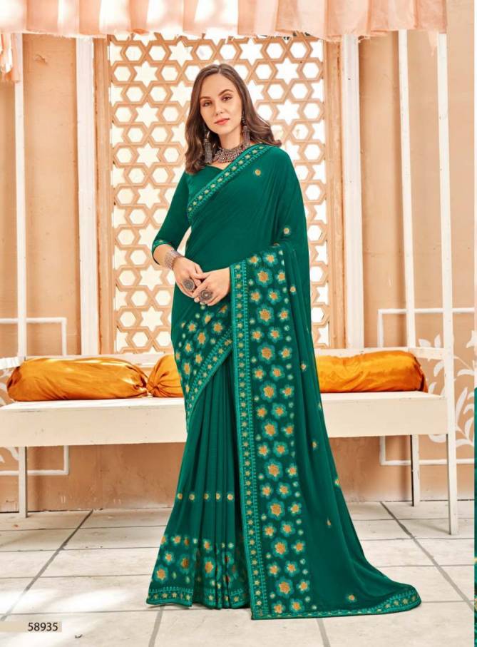 Kalista Manali New Exclusive Wear Vichitra Silk Fancy  Saree Collection

